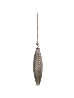 Clayre & Eef Weihnachtsschmuck<Christbaumkugel in Silber - (L)24 x Ø 7 cm