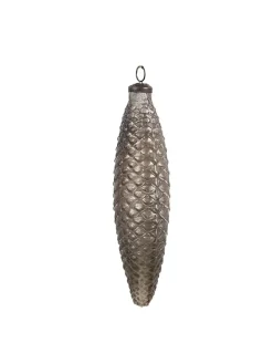 Clayre & Eef Weihnachtsschmuck<Christbaumkugel in Silber - (L)24 x Ø 7 cm