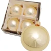 Krebs Glas Lauscha Weihnachtsschmuck<Christbaumkugeln in Gold - 4 Stück - Ø 8 cm