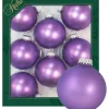 Krebs Glas Lauscha Weihnachtsschmuck<Christbaumkugeln in Lila - 8 Stück