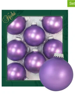 Krebs Glas Lauscha Weihnachtsschmuck<Christbaumkugeln in Lila - 8 Stück