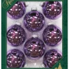 Krebs Glas Lauscha Weihnachtsschmuck<Christbaumkugeln in Lila - 8 Stück