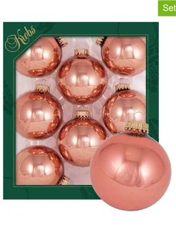 Krebs Glas Lauscha Weihnachtsschmuck<Christbaumkugeln in Rosa - 8 Stück