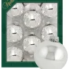 Krebs Glas Lauscha Weihnachtsschmuck<Christbaumkugeln in Silber - 8 Stück - Ø 7 cm