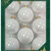 Krebs Glas Lauscha Weihnachtsschmuck<Christbaumkugeln in Weiß - 8 Stück - Ø 7 cm
