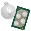 Krebs Glas Lauscha Weihnachtsschmuck<Christbaumkugeln in Weiß - 4 Stück - Ø 7 cm