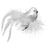 Krebs Glas Lauscha Weihnachtsschmuck<Christbaumornament "Glasvogel" in Weiß - (L)15 cm