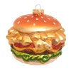 Krebs Glas Lauscha Weihnachtsschmuck<Christbaumornament "Pommes-Burger" in Gold - (H)10 cm