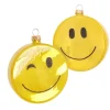 Krebs Glas Lauscha Weihnachtsschmuck<Christbaumornament ''Taler'' in Gelb - Ø 8 cm