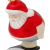 Krebs Glas Lauscha Weihnachtsschmuck<Christbaumornament "Weihnachtsmann auf Waage Ohohoho" in Rot - (L)11 cm
