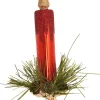 Krebs Glas Lauscha Weihnachtsschmuck<Christbaumornamente "Kerze" in Rot - 2 Stück - (H)11 cm