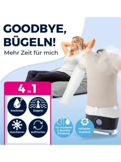 CLEANmaxx Bügeleisen<Bügler mit Dampffunktion für Hemden & Blusen + Bügler-Aufsatz für