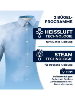 CLEANmaxx Bügeleisen<Bügler mit Dampffunktion für Hemden & Blusen + Bügler-Aufsatz für