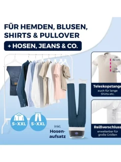 CLEANmaxx Bügeleisen<Bügler mit Dampffunktion für Hemden & Blusen + Bügler-Aufsatz für