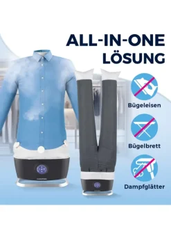 CLEANmaxx Bügeleisen<Bügler mit Dampffunktion für Hemden & Blusen + Bügler-Aufsatz für