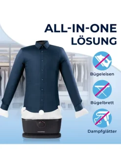 CLEANmaxx Bügeleisen<Bügler mit Timerfunktion für Hemden & Blusen - silber/schwarz