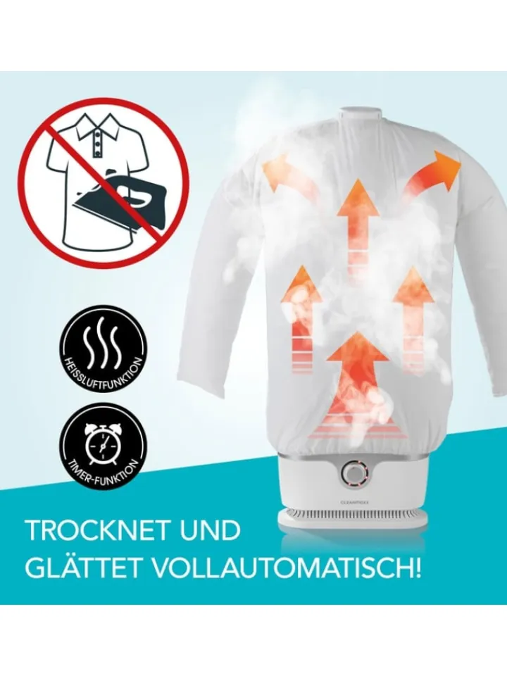 CLEANmaxx Bügeleisen<Hemden-Bügler mit Timerfunktion - silber/weiß