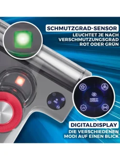 CLEANmaxx Staubsauger<Milben-Handstaubsauger mit UV-C-Licht 450W grau/rot