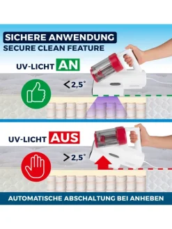 CLEANmaxx Staubsauger<Milben-Handstaubsauger 400W weiß/rot