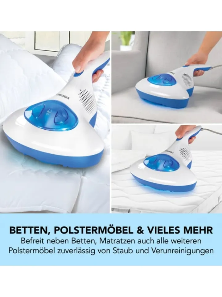 CLEANmaxx Staubsauger<Milben-Handstaubsauger mit UV-C-Licht - blau/weiß