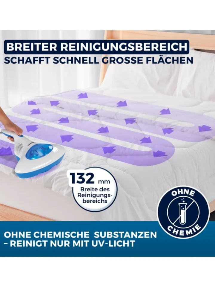 CLEANmaxx Staubsauger<Milben-Handstaubsauger mit UV-C-Licht - blau/weiß