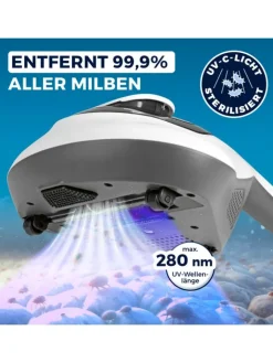 CLEANmaxx Staubsauger<Milbensauger Vibration - entfernt 99,9 % aller Milben - mit UV-C-Licht