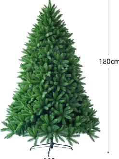 COSTWAY Künstliche Weihnachtsbäume<180cm Künstlicher Weihnachtsbaum mit Metallständer in Grün