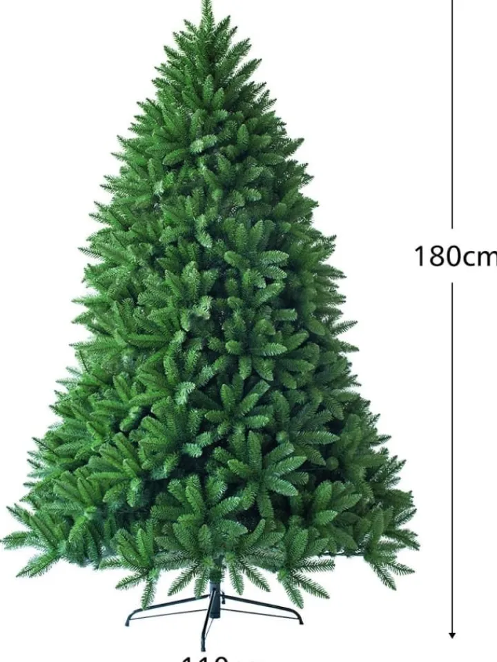 COSTWAY Künstliche Weihnachtsbäume<180cm Künstlicher Weihnachtsbaum mit Metallständer in Grün