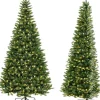 COSTWAY Künstliche Weihnachtsbäume<240cm Künstlicher Weihnachtsbaum Ecke mit Beleuchtung in Grün