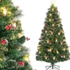 COSTWAY Künstliche Weihnachtsbäume<180cm Künstlicher Weihnachtsbaum mit Beleuchtung in Grün
