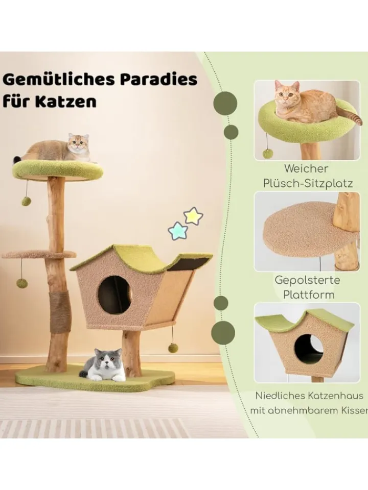 COSTWAY Katzen<110cm Kratzbaum in Grün