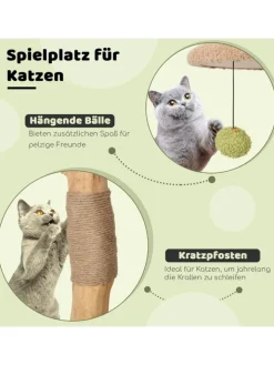 COSTWAY Katzen<110cm Kratzbaum in Grün