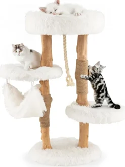 COSTWAY Katzen<87cm Kratzbaum in Weiß