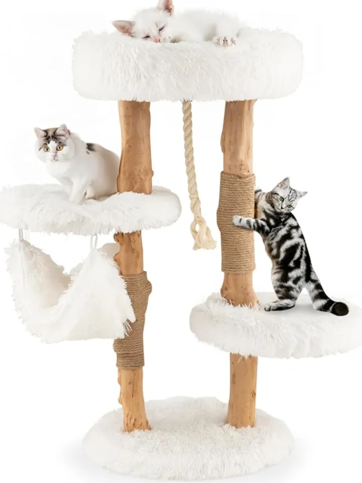 COSTWAY Katzen<87cm Kratzbaum in Weiß