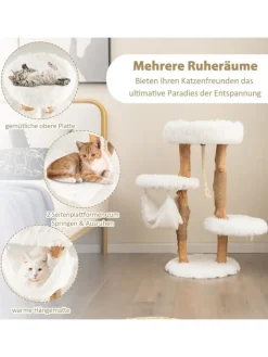 COSTWAY Katzen<87cm Kratzbaum in Weiß