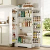 ABRIHOME Regale & Schränke<128.5cm LED Küchenschrank mit 2 Flügeltüren und Verstellbaren Regalen