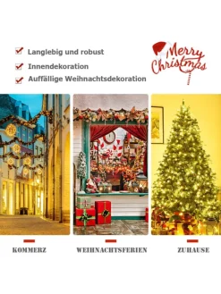 COSTWAY Künstliche Weihnachtsbäume<240cm LED Künstlicher Weihnachtsbaum in Grün