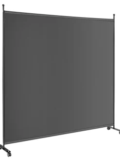 COSTWAY Paravents<184cm Raumteiler auf Rollen in Grau
