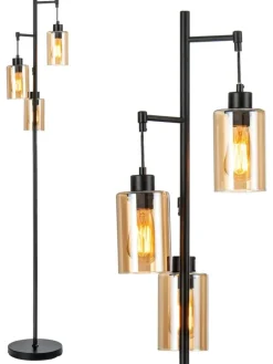 COSTWAY Stehleuchten<164cm Standleuchte in Schwarz