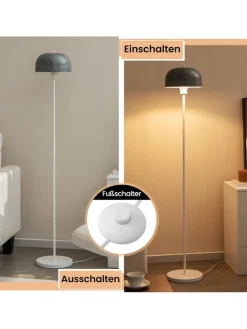 COSTWAY Stehleuchten<146cm Stehlampe in Grau