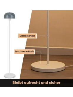 COSTWAY Stehleuchten<146cm Stehlampe in Grau