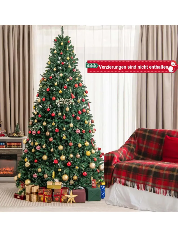 COSTWAY Künstliche Weihnachtsbäume<270cm Weihnachtsbaum Christbaum in Grün
