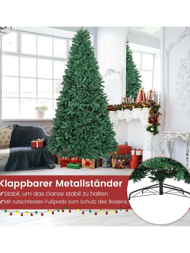 COSTWAY Künstliche Weihnachtsbäume<270cm Weihnachtsbaum Christbaum in Grün