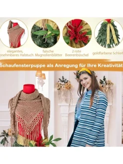 COSTWAY Künstliche Weihnachtsbäume<150cm Weihnachtsbaum in Schneiderpuppen-Optik in Bunt