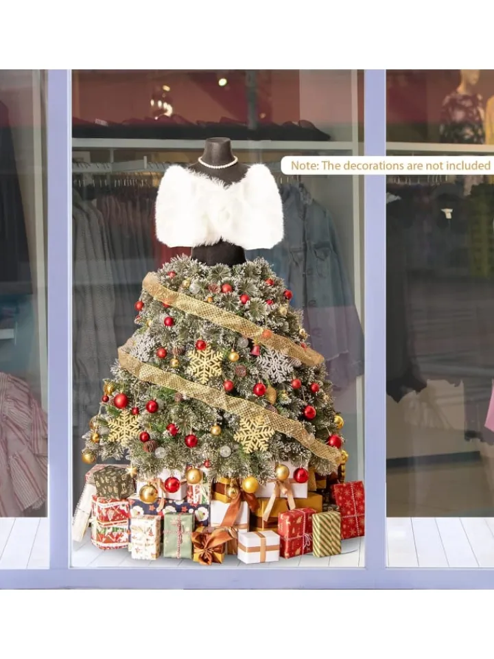 COSTWAY Künstliche Weihnachtsbäume<150cm Weihnachtsbaum in Schneiderpuppen-Optik in Grün