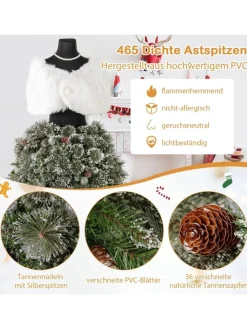 COSTWAY Künstliche Weihnachtsbäume<150cm Weihnachtsbaum in Schneiderpuppen-Optik in Grün