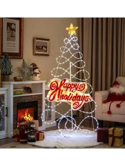 COSTWAY Künstliche Weihnachtsbäume<170cm Weihnachtsbaum mit 216 LEDs in Bunt