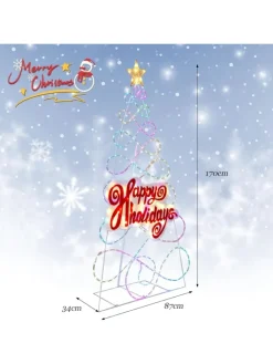COSTWAY Künstliche Weihnachtsbäume<170cm Weihnachtsbaum mit 216 LEDs in Bunt
