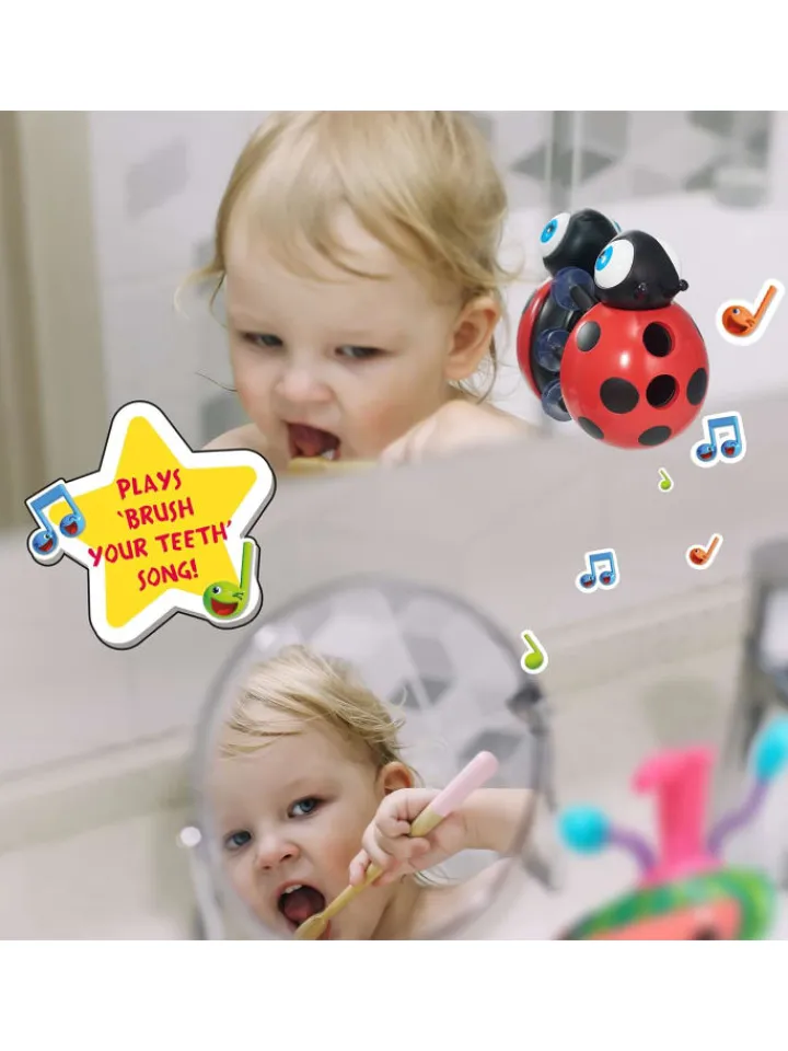 WOW Putz- & Waschutensilien<Cocomelon - singender Zahnbürstenhalter Marienkäfer in mehrfarbig