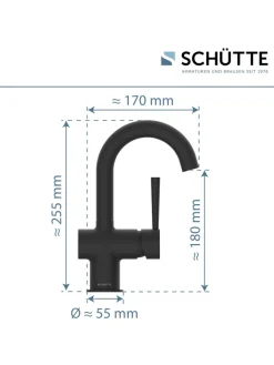 Franz Joseph Schütte Badarmaturen<CORNWALL Waschtischarmatur, Schwarz matt